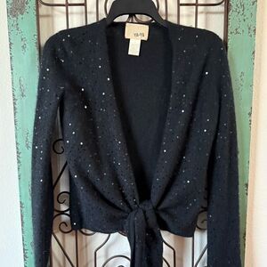 Ya Ya sequins on angora make a stunning wrap sweater! Black size small angora.